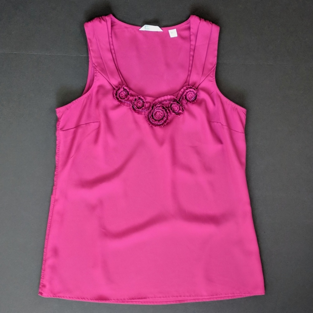 New York & Company Beaded Tank Top Size M
